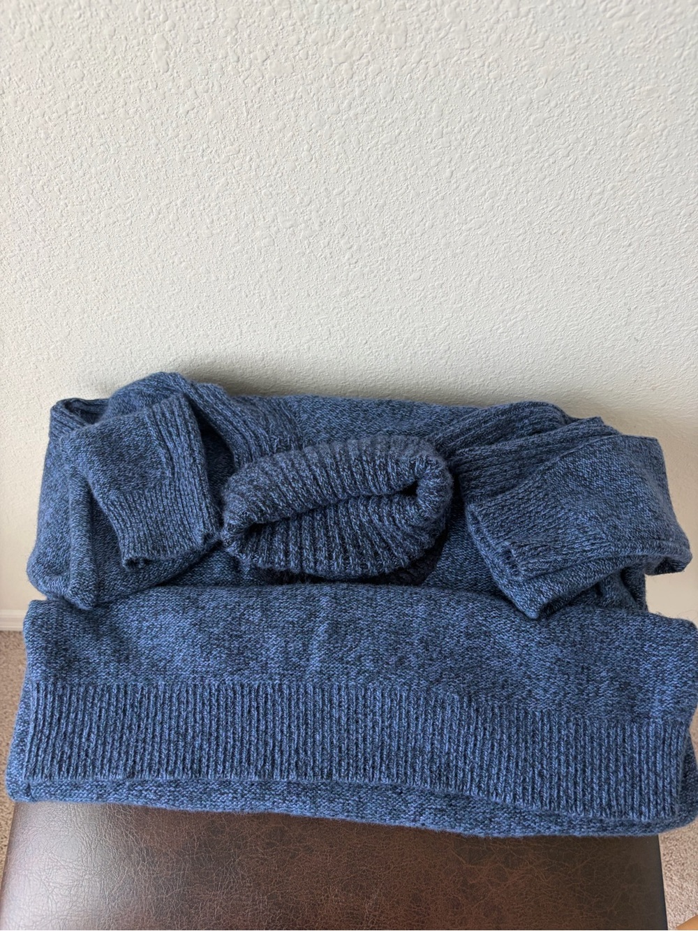 Tory Burch Slate Blue Turtleneck Sweater with Logo M - Picture 14 of 17